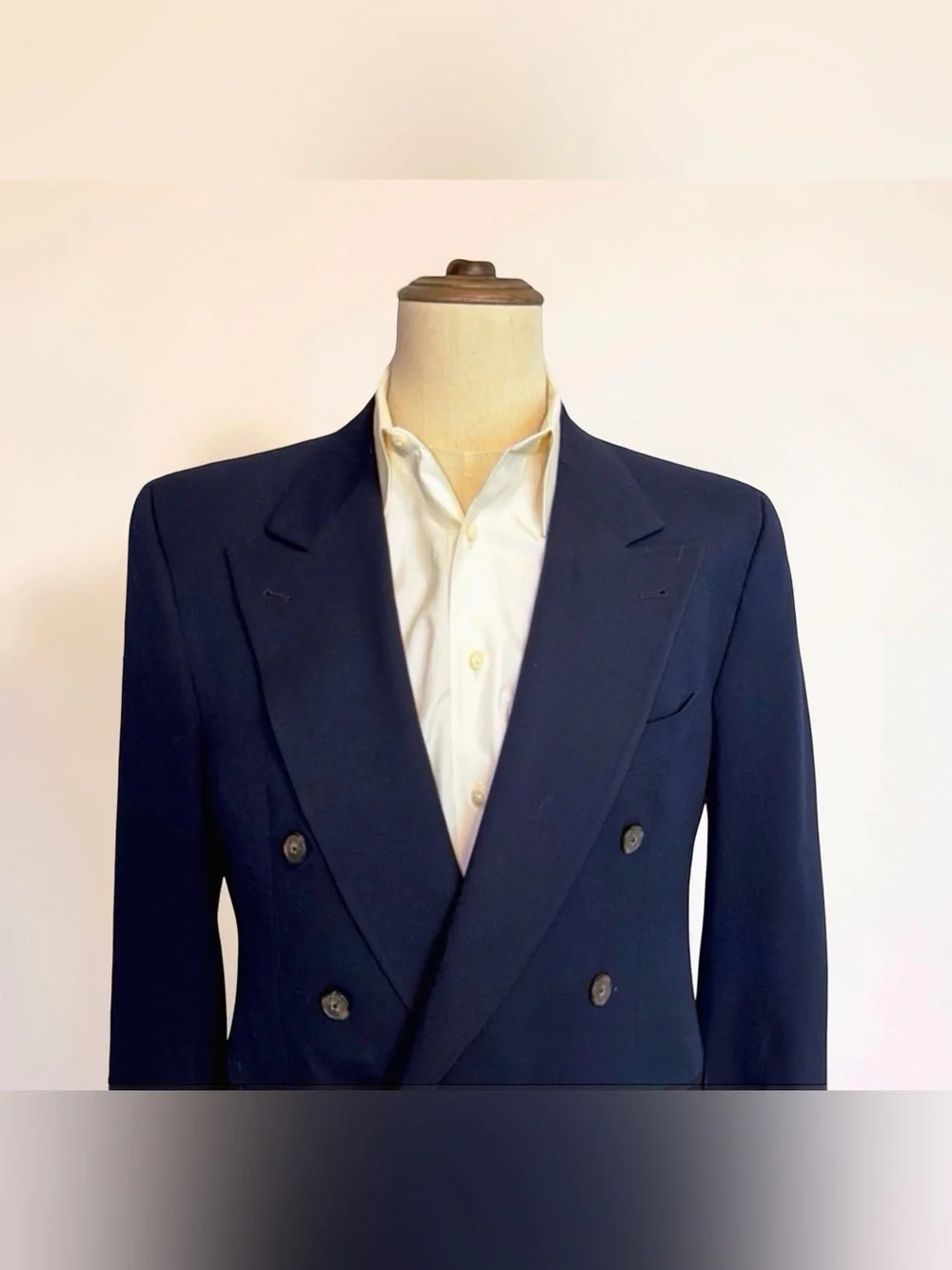 Joseph Abboud for Nordstrom Navy Double-Breasted 100% Wool Blazer 40R